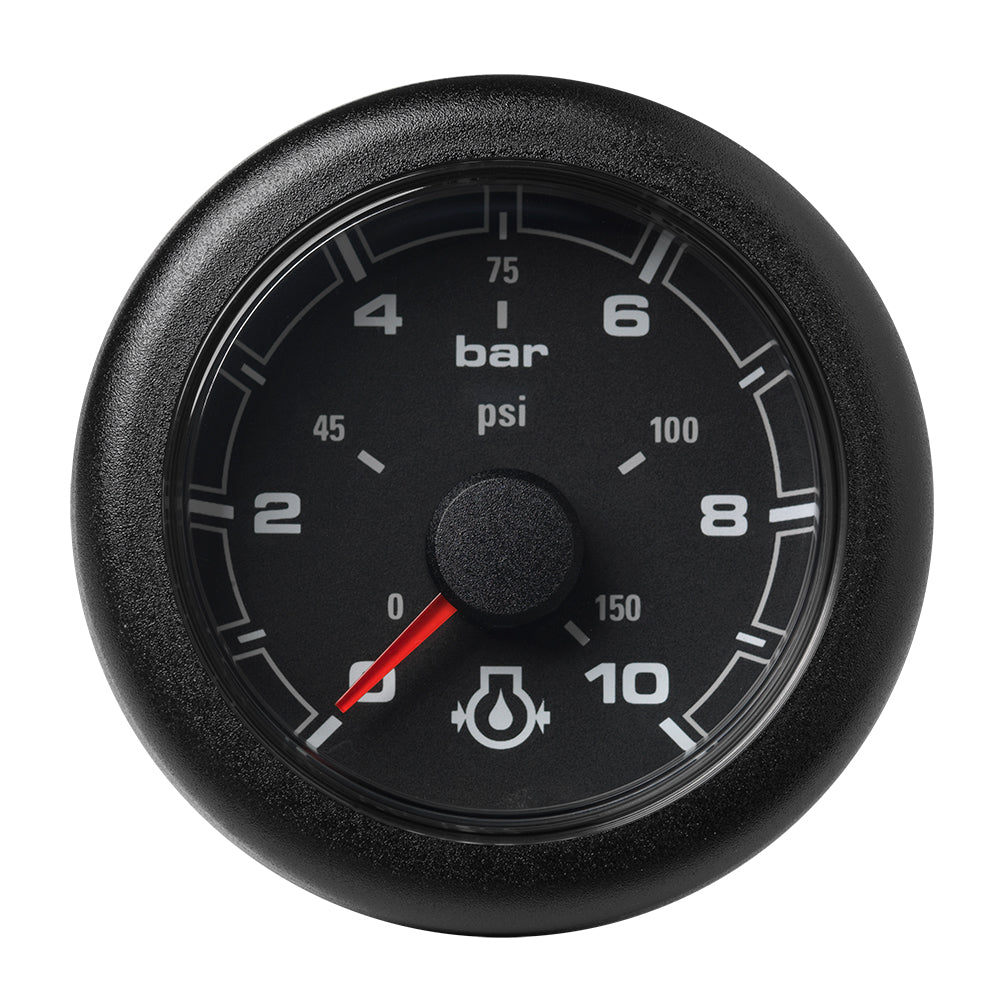 Veratron 52MM (2-1/16") OceanLink Engine Oil Pressure Gauge -10 Bar/150 PSI - Black Dial & Bezel - A2C1066000001
