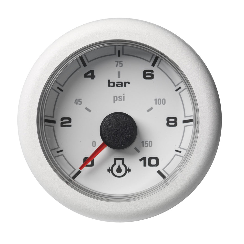 Veratron 52MM (2-1/16") OceanLink Engine Oil Pressure - 10 Bar/150 PSI - White Dial & Bezel - A2C1066010001