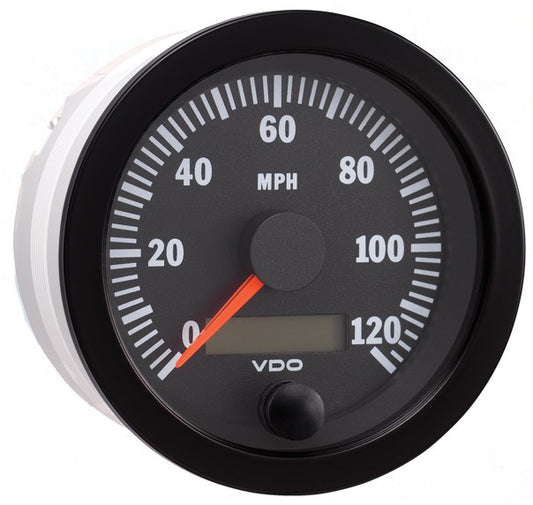 Vision Black 120MPH 3 3/8" Electronic Speedometer with Autocalibration, 12V - 437-153