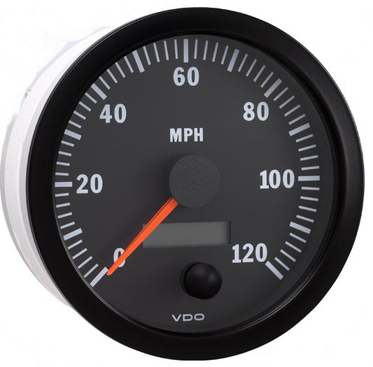 Vision Black 120MPH 4" Electronic Speedometer with Autocalibration, 12V - 437-155