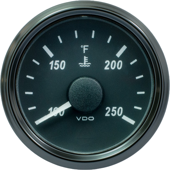 SingleViu 52mm 250°F water temperature gauge. 291-22 ohm sender required without harness - A2C3833350001