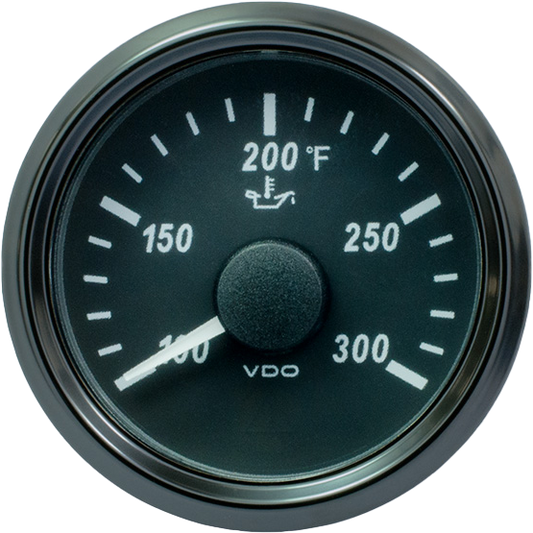 SingleViu 52mm 300°F oil temperature gauge. 322-18 ohm sender required without harness - A2C3833410001