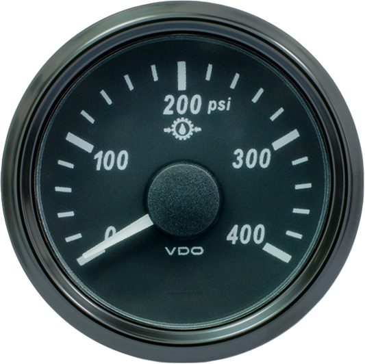 SingleViu 52mm 400psi gear oil pressure gauge. 0-180 ohm sender required without harness - A2C383350001
