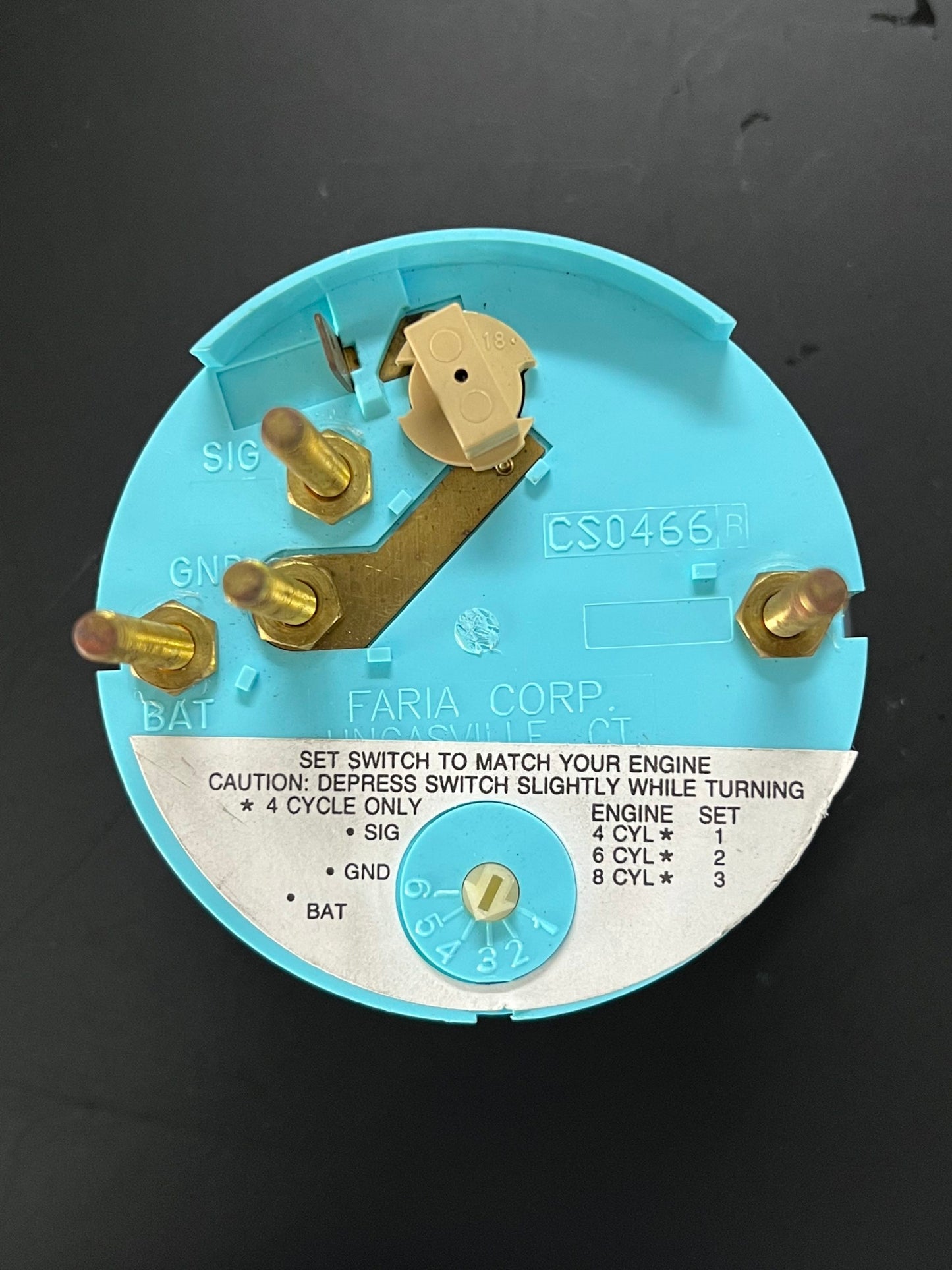 Faria Competition Chrome 6000RPM Hourmeter Input/Output TC9354A
