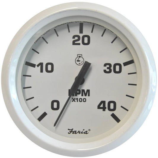 Faria Tachometer Dress White 4000RPM - 33142
