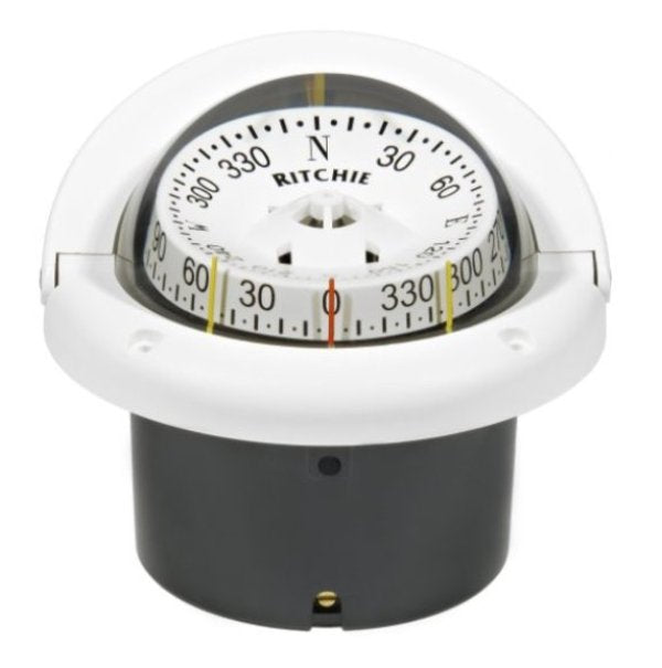 Ritchie Compass Helmsman Flush Mount White - HF-743W