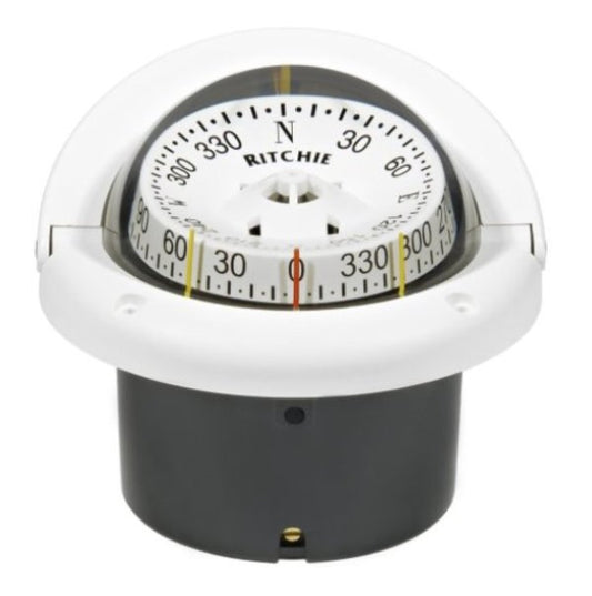 Ritchie Compass Helmsman Flush Mount White - HF-743W