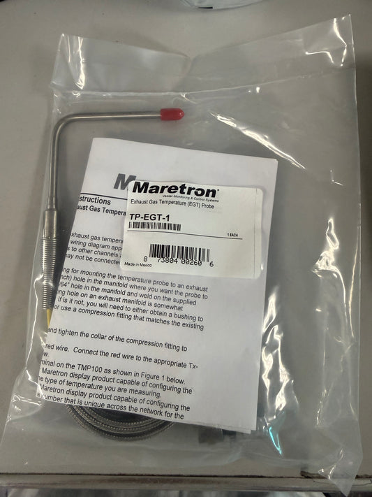 Maretron Exhaust Gas Temperature Probe (TP-EGT-1) an accessory sensor designed to monitor diesel engine exhaust gas temperatures on a NMEA 2000 network