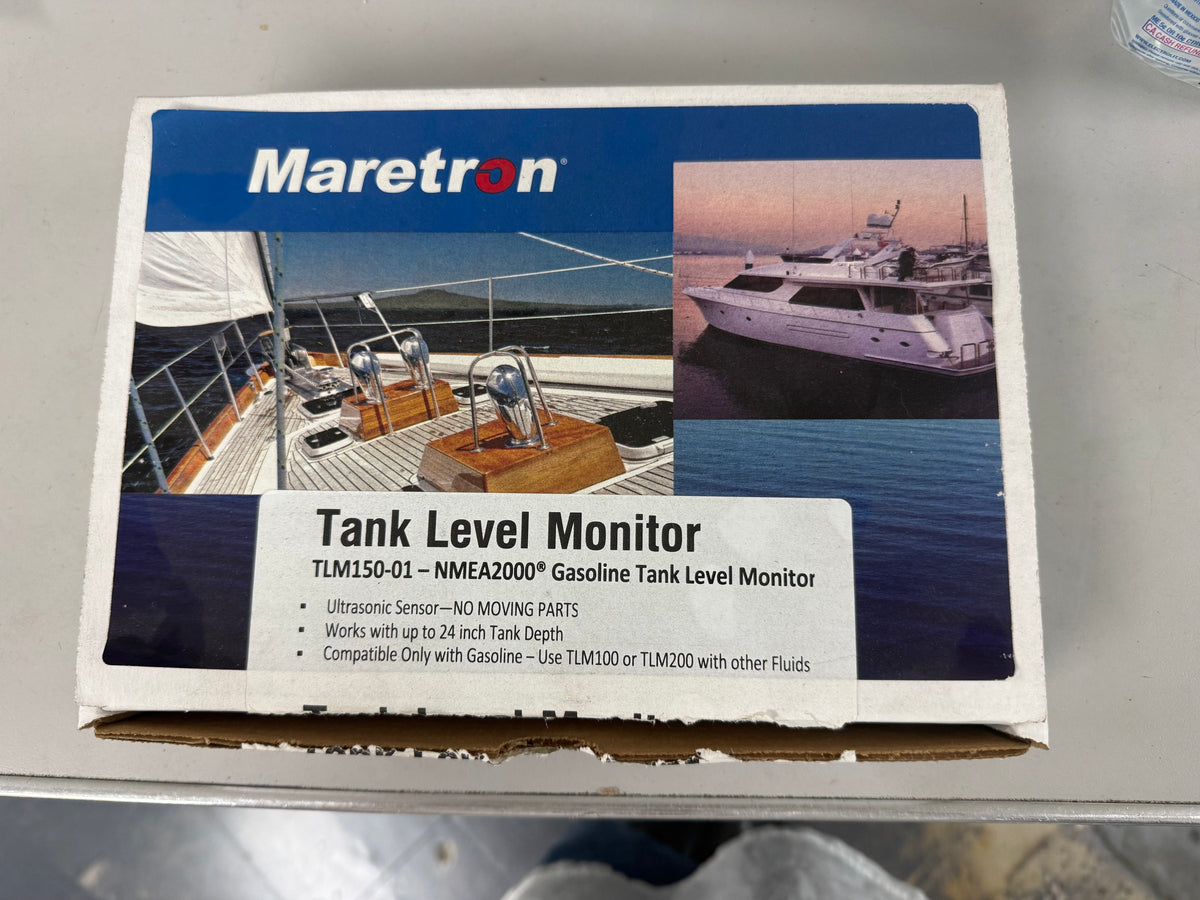 Maretron TLM150 Tank Level Monitor TLM150-01) is an ultrasonic sensor designed to measure gasoline/petrol levels in marine tanks and broadcast data over an NMEA 2000 network