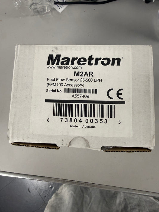 Maretron M2AR positive-displacement marine fuel flow sensor designed to measure fuel consumption in medium to large marine diesel and gasoline engines