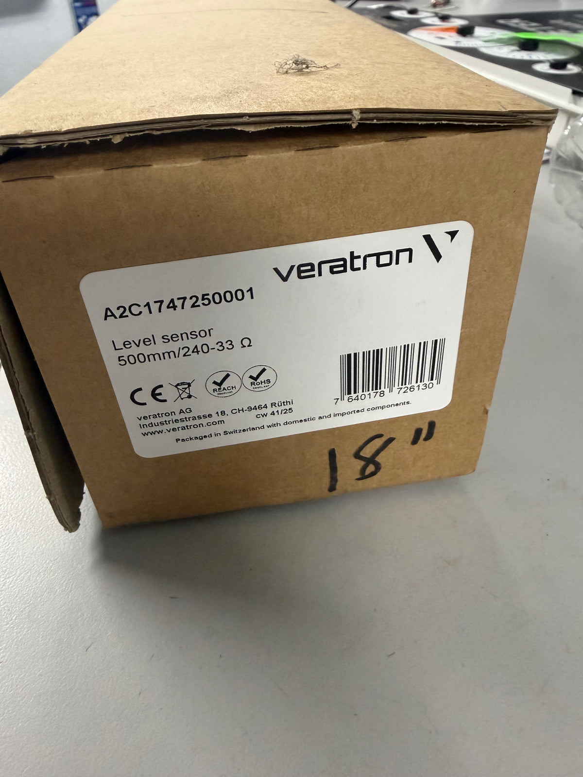 Veratron A2C1747250001 high-precision, heavy-duty 500mm tubular liquid level sensor