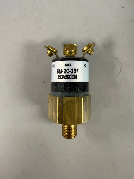 Nason SM-2C-25F (alternatively cataloged as SM-2C-025F) is a factory-preset, low-pressure switch calibrated for pneumatic and hydraulic equipment