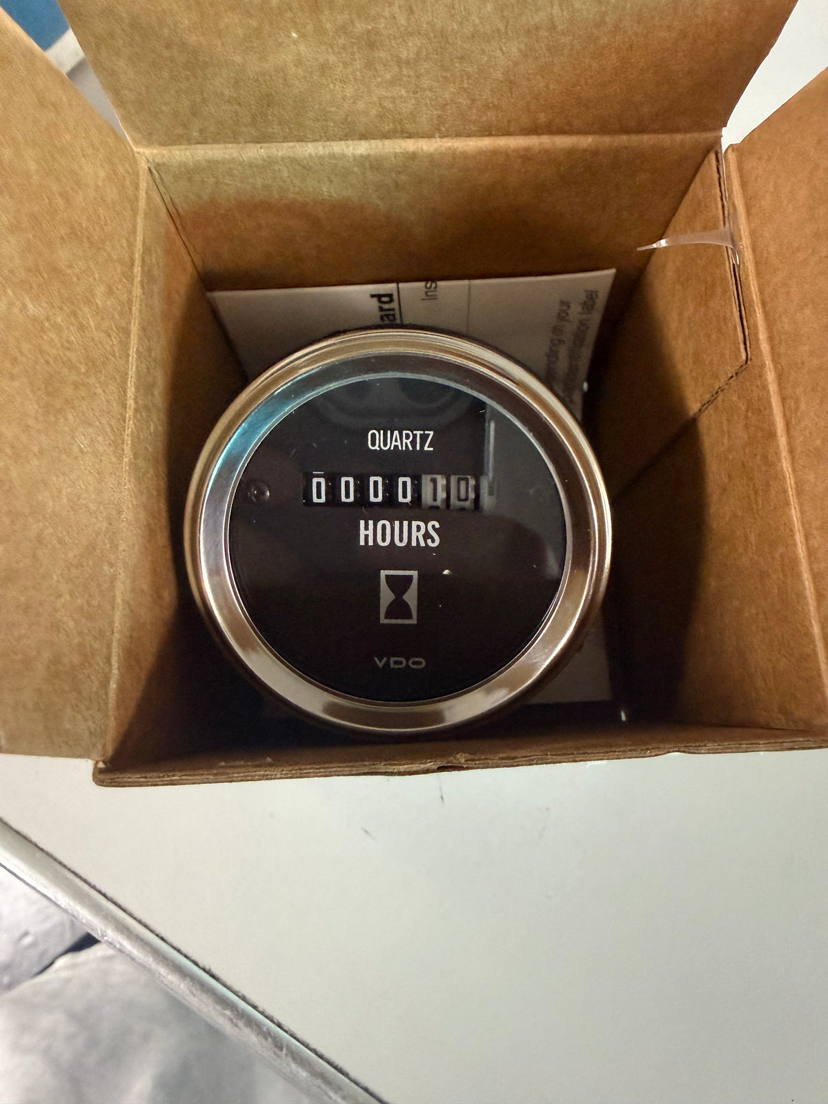 VDO 331-540 Series 1 Analog Hourmeter Gauge designed to accurately track and display the total operating hours of engines and machinery