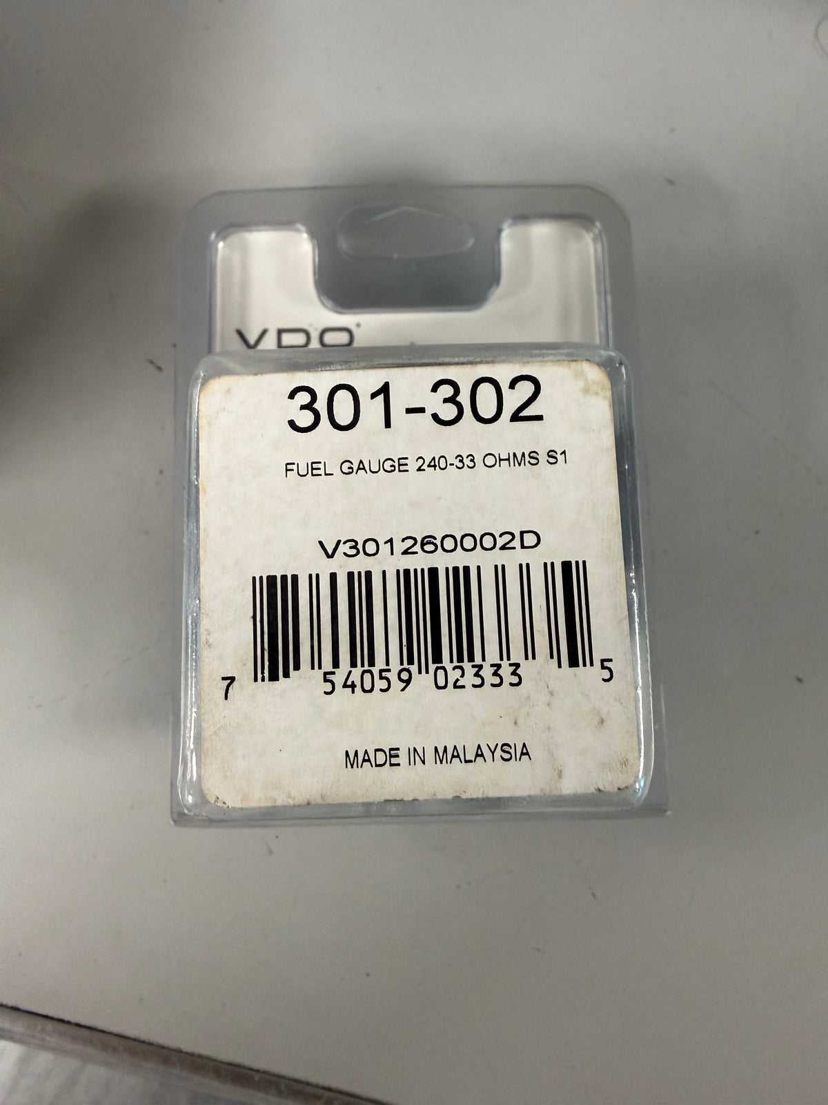 VDO 301-302 Series 1 (S1) Electrical Fuel Level Gauge configured for standard US sending units