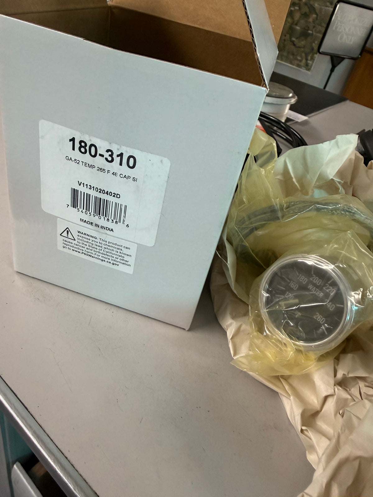 VDO 180-310 Series 1 (S1) Mechanical Water Temperature Gauge designed with a compact capillary line