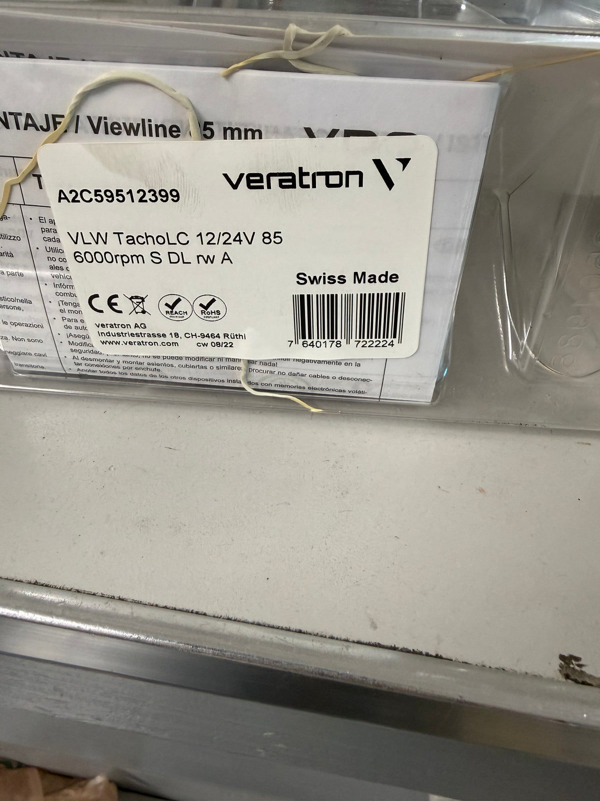 Veratron VL Tachometer 6000rpm With LCD Chrome #A2C59512399