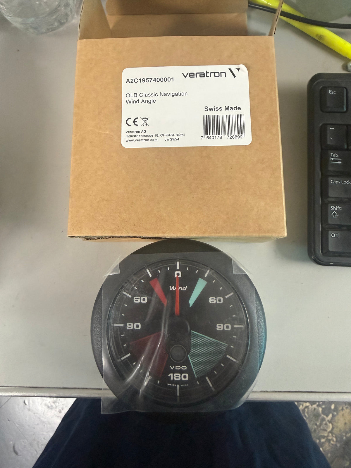 Veratron / VDO Marine OceanLink 3-3/8" Apparent/True Wind Angle Gauge (Part Number: A2C1957400001)