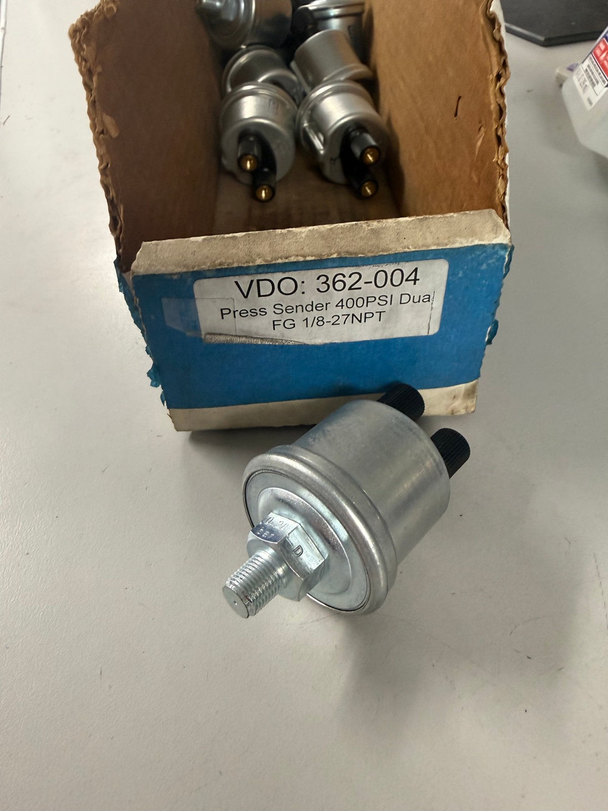 VDO  is a dual-station pressure sender designed to work with compatible VDO gauges #362-004