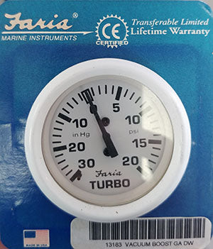 Faria Dress White Vacuum Boost Gauge - 13183