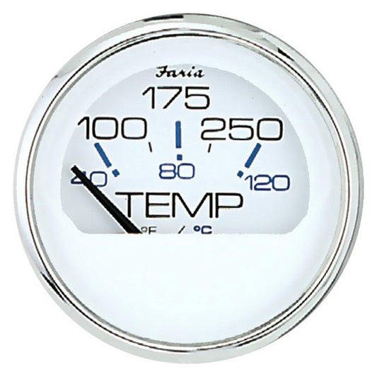 Faria Chesapeake White SS Water Temperature Gauge 100-250F - 13804