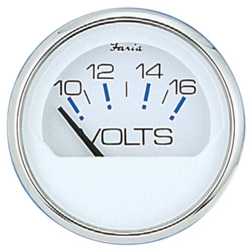 Faria Chesapeake White SS Voltage Gauge - 13805