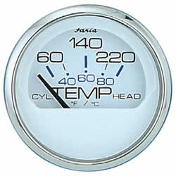 Faria Chesapeake White SS Zylinderkopftemperatur 60-220F – 13806