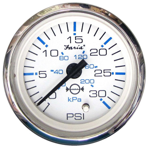 Faria Chesapeake White SS Water Pressure Gauge Kit - 13812