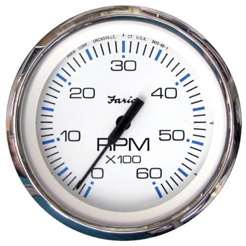 Faria Chesapeake White SS 6000RPM Tachometer - 33807