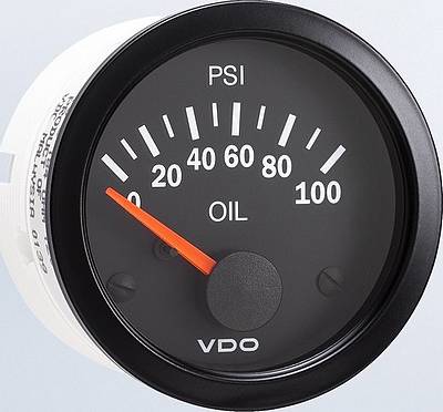 Vision Black 100 PSI Oil Pressure - 350-106