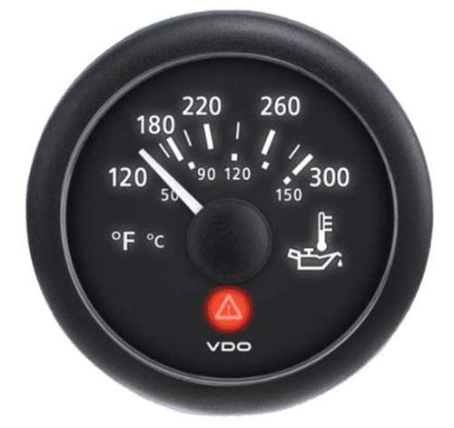 ViewLine Onyx 300°F /150°C Oil Temperature Gauge 12/24V, Use with VDO Sender - A2C53413405-S