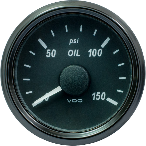 SingleViu 52mm 150psi oil pressure gauge. 0-180 ohm sender required without harness - A2C3832700001