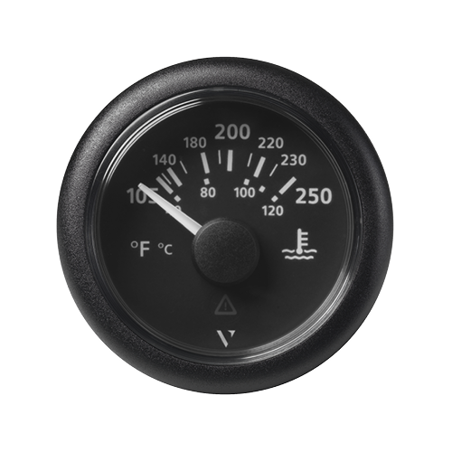 ViewLine Onyx 250°F/120°C Water Temperature Gauge 12/24V, VDO Sender 10-180Ohms - A2C59514176