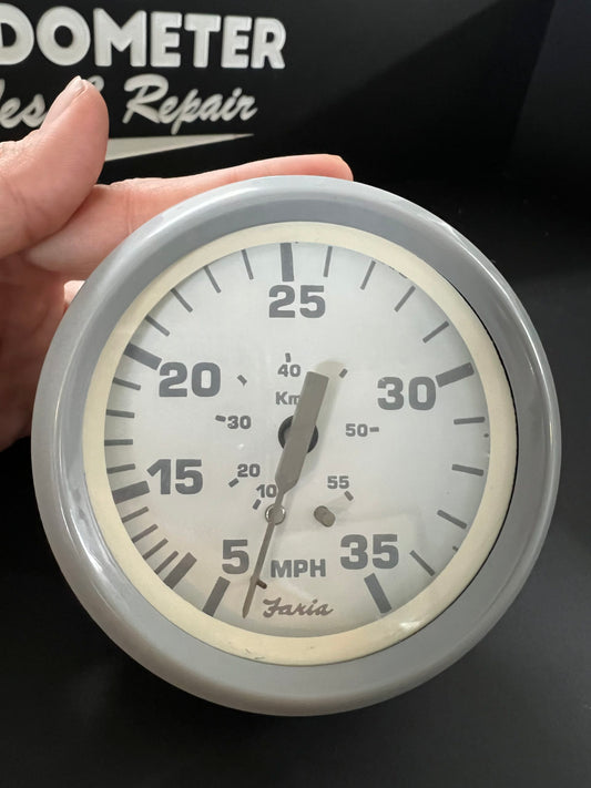 Faria White Speedometer 35MPH 33611