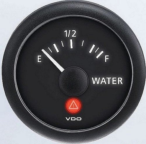 ViewLine Onyx Freshwater Gauge, 12/24V Use with VDO Capacitive Sender - A2C31401700-S