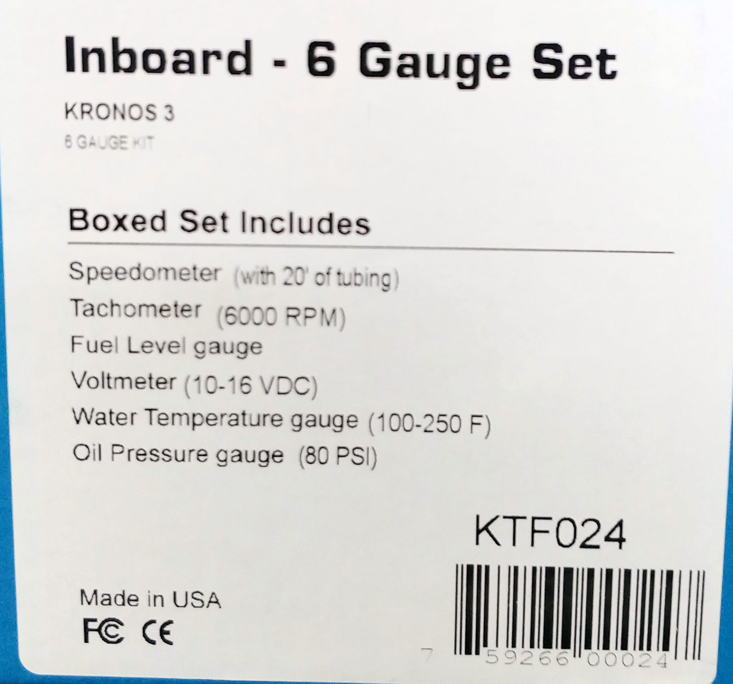 Faria Kronos 6 Gauge Innenborder-Box-Set – KTF024